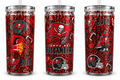 16 oz Tampa Bay Buccaneers Red & Black Glitter Plastic Tumbler