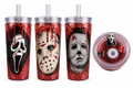 16 oz Horror Icons Red Glitter Plastic Tumbler
