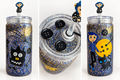 16 oz Coraline Button-Inspired Glitter Plastic Tumbler with Straw