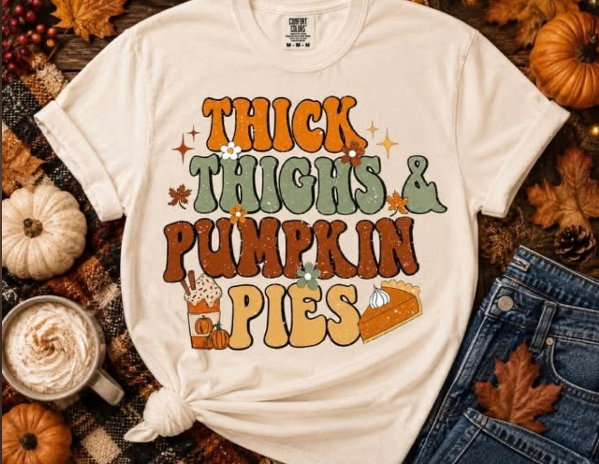 Thick Thighs & Pumpkin Pies Graphic T-Shirt