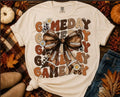 Game Day Football Bow Shirt | Retro Football Mama Tee | Cute Fall Game Day Graphic