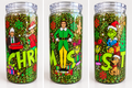 16 oz Christmas Elf & Grinch Glitter Plastic Tumbler