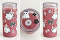 16 oz Pink Glitter Cute Ghost & Bow Plastic Tumbler
