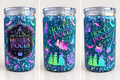 16 oz Hocus Pocus Blue Glitter Plastic Tumbler – Witchy Halloween Cup