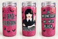 16 oz Wednesday-Inspired Pink Glitter Plastic Tumbler – We Wear Black